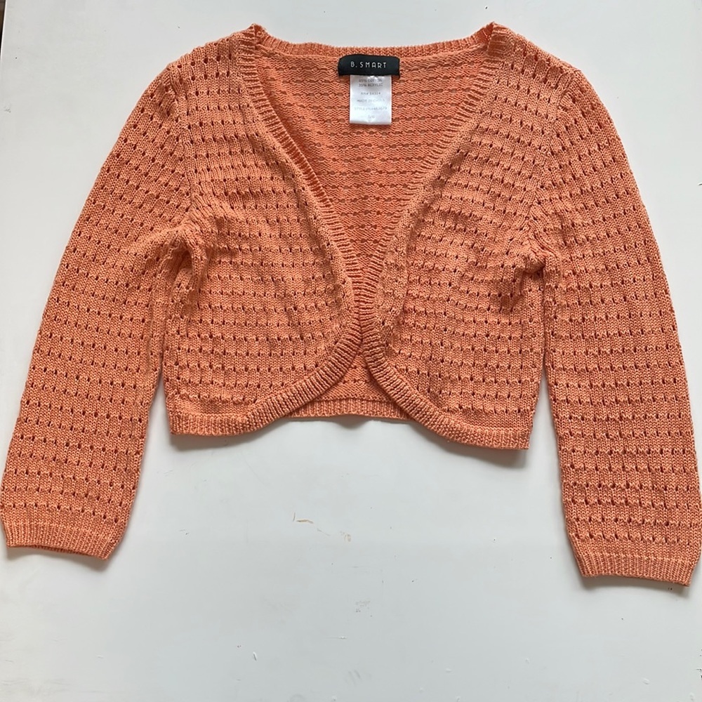 B. Smart orange crochet super soft half sleeve cardigan